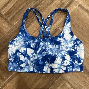 lululemon athletica Blue and White Tie-Dye Sports Bra